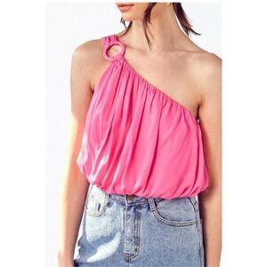 DO + BE One Shoulder Draped Top